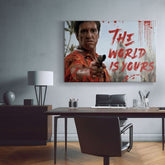 Scarface obraz na plátne Krvavý Tony Montana so zbraňou v ruke | rôzne rozmery